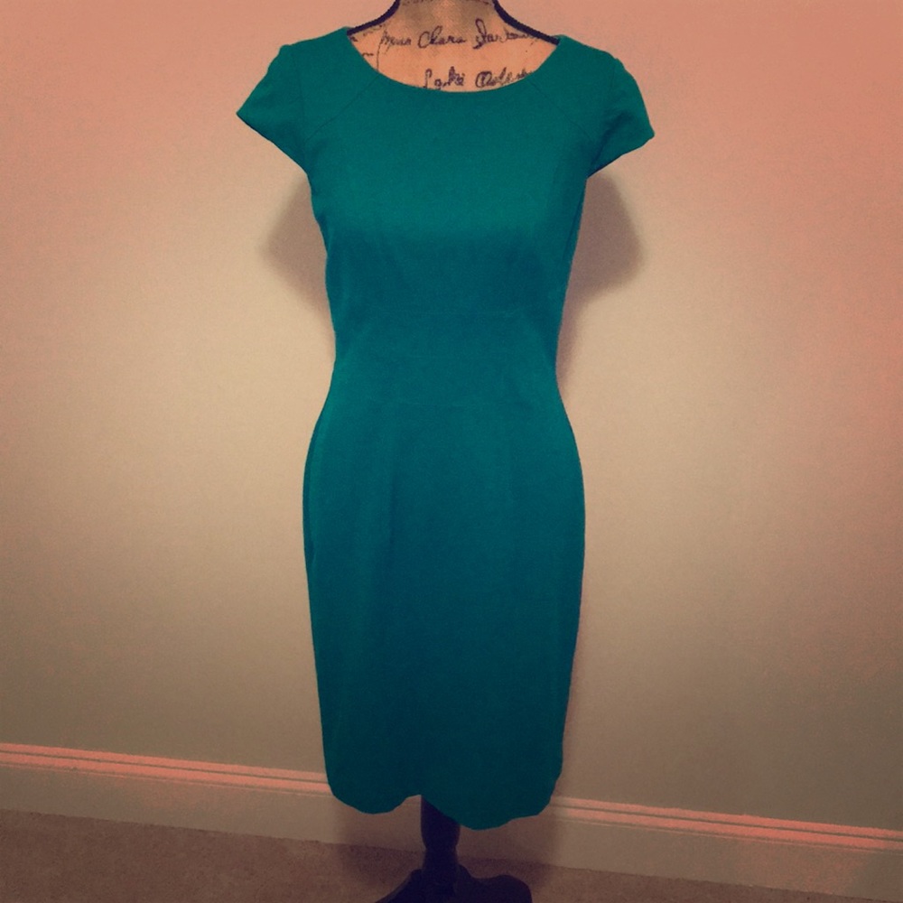 Green White House Black Market Dress